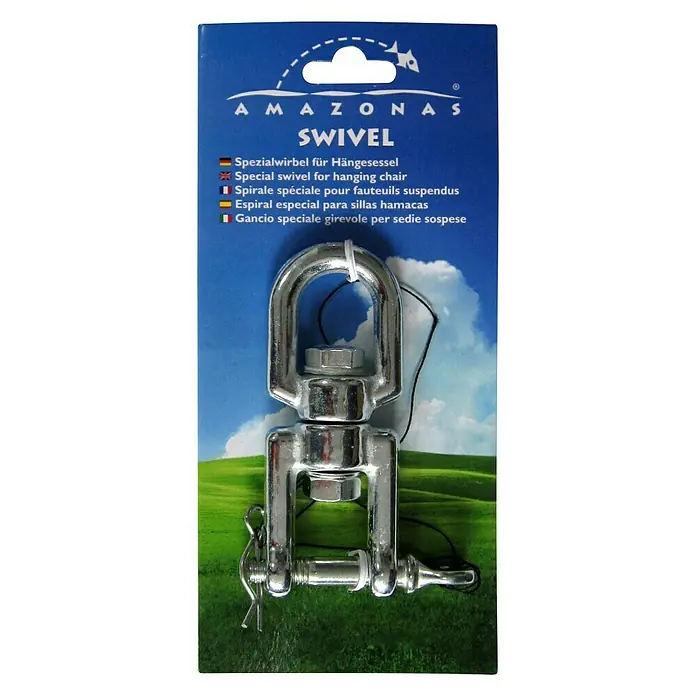 Amazonas Wirbel Swivel - Belastbarkeit: 200 kg - Amazonas Swivel für Hängesessel. Der Drehwirbel sorgt für Komfort und verhindert ein Verdrehen der Aufhängung. Ideal für Hängematten und Schaukeln.