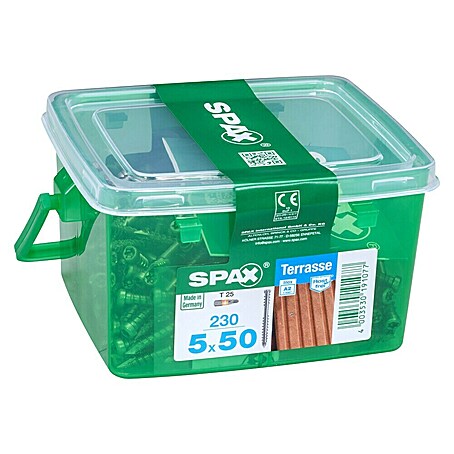 Spax Terrassenschraube T-Star Plus (Ø x L: 5 x 50 mm, Edelstahl rostfrei A2, Blank, 230 Stk.)