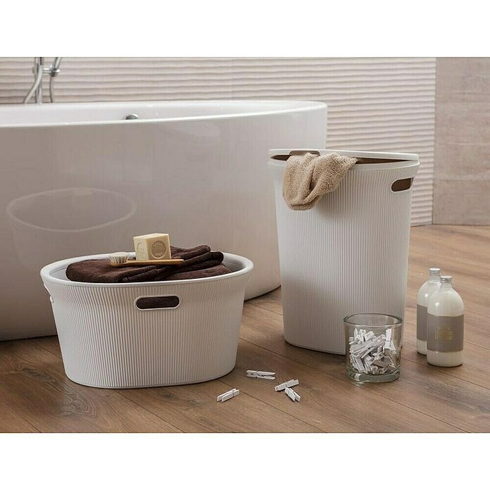 Tatay Baobab Cubo para la ropa (33 x 41 x 50 cm, Blanco)