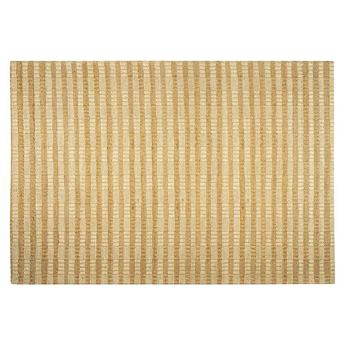 Alfombra de yute 2 colores - Natural, 300 x 250 cm, 100% yute - Alfombra en tonos naturales con diseño tejido a rayas.