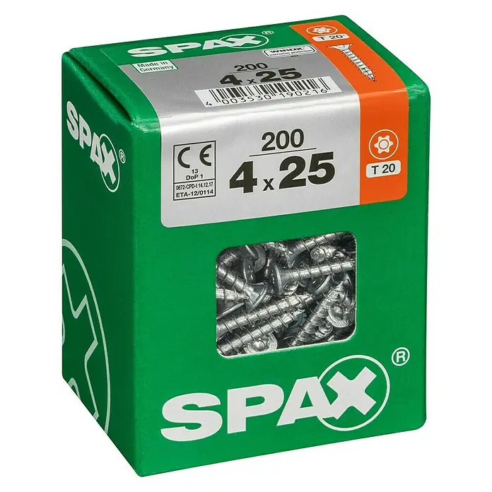 Spax Universalschraube T-Star plusØ x L: 4 x 25 mm, WIROX Oberfläche, T-Star plus, 200 Stk.