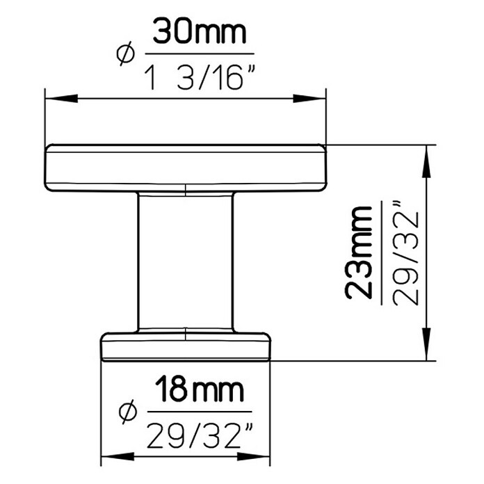 Siro Ručkica za namještaj  (Ø x V: 30 x 23 mm, Crna) | BAUHAUS