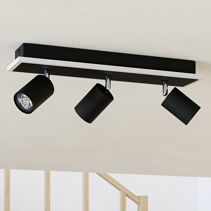 Eglo Regleta LED (20 W, L x An x Al: 46 x 10 x 14 cm, Negro, Blanco cálido) | BAUHAUS