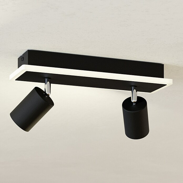 Eglo Downlight LED empotrable (12 W, L x An x Al: 34 x 10 x 14 cm, Negro, Blanco cálido) | BAUHAUS