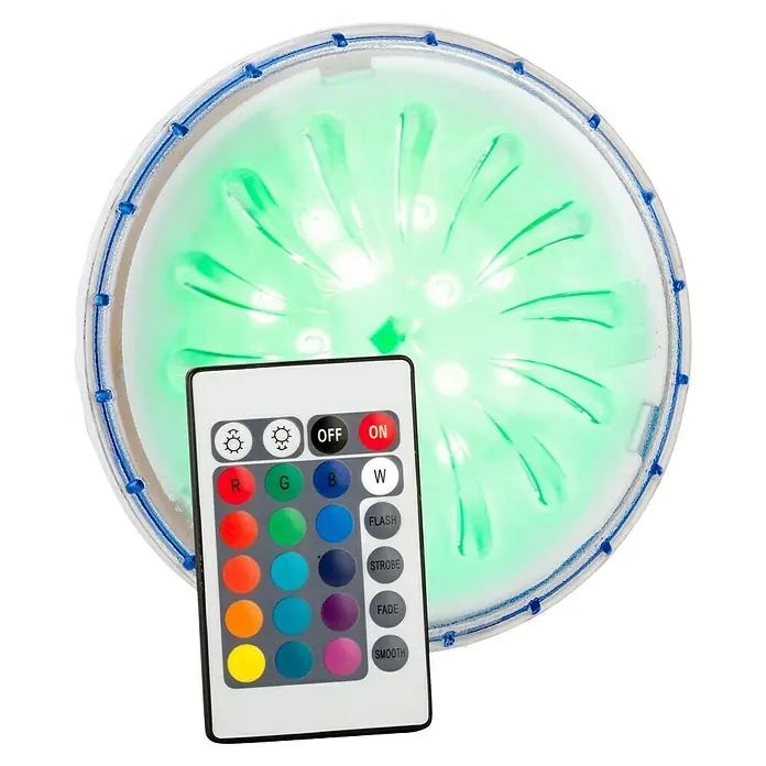 Gre Luz LED para piscinas Proyector Color - Multicolor, LED - Luz LED subacuática de colores con control remoto, perfecta para piscinas y estanques. Crea un ambiente atmosférico, fácil de usar.