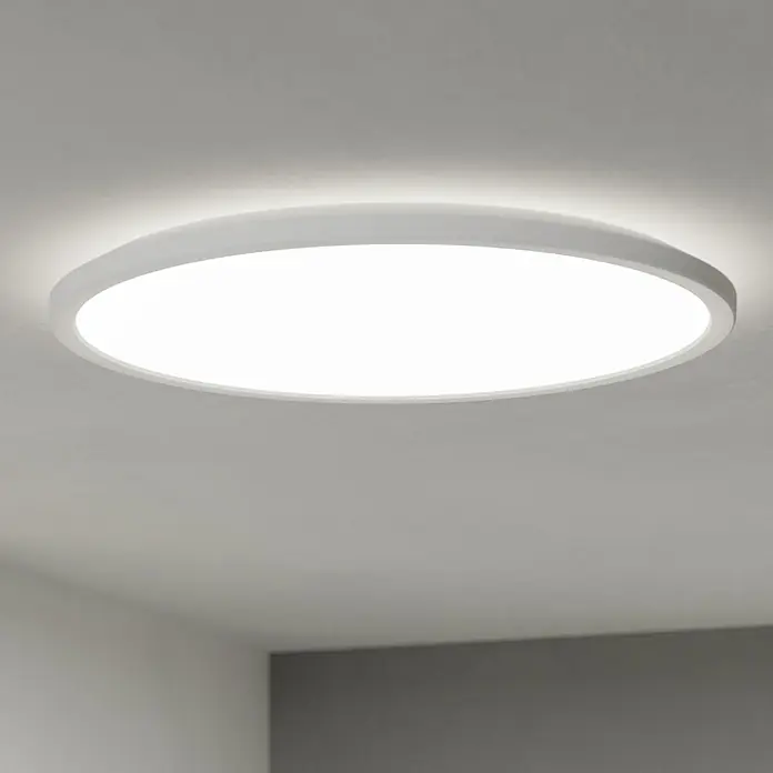 Eglo LED-Deckenleuchte Rovito - 16,8 W, Ø x H: 50 x 3 cm, Weiß, Warmweiß - Runde, weiße LED-Deckenleuchte mit diffuser Beleuchtung.