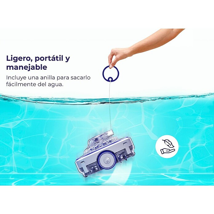 Gre Robot de piscina a batería Wet Runner (Funcionamiento con batería, Específico para: Piscinas de hasta 7 x 5 m, Potencia de filtración: 3,6 m³/h) | BAUHAUS
