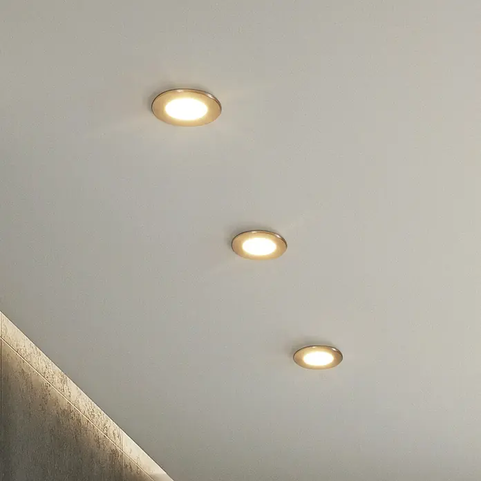 Eglo LED-Einbauleuchten-Set Fueva 1 - 8,1 W, Grau, Nickel, 3 Stk. - Deckenleuchten mit warmem Licht.