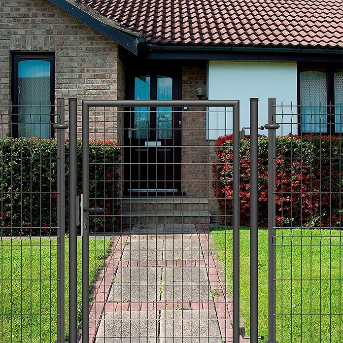 Puerta de valla Residencial (100 x 150 cm, Gris, Metal) | BAUHAUS