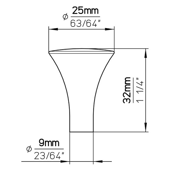 Siro Gumb za pohištvo  (Ø x V: 25 x 32 mm, Jeklo) | Pohištveni gumbi | Pohištveni ročaji | Izdelava pohištva | Dekoracija stanovanja | Izdelki | BAUHAUS