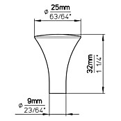 Siro Gumb za pohištvo  (Ø x V: 25 x 32 mm, Jeklo) | Pohištveni gumbi | Pohištveni ročaji | Izdelava pohištva | Dekoracija stanovanja | Izdelki | BAUHAUS