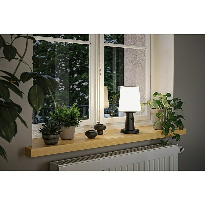 Paulmann Lámpara de sobremesa solar Ilanga (Potencia máx. del sistema: 32 W, Gris/ Blanco) | BAUHAUS