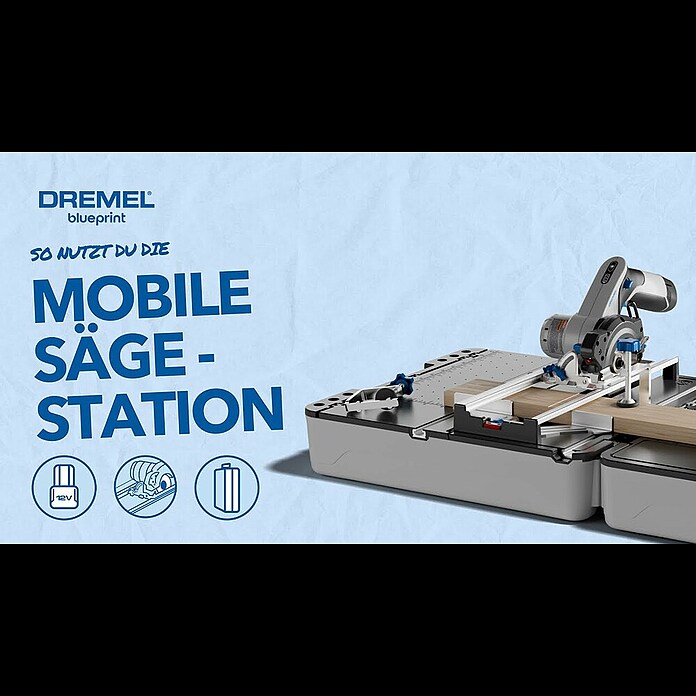 Dremel Mobile Sägestation Blueprint CS12V-S1C (12 V, 1 Akku, 2 Ah, Leerlaufdrehzahl: 5.000 U/min) | BAUHAUS
