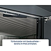 EcoStar Gerätehaus Euroline Trend EFD6 (Außenbreite inkl. Dachüberstand: 237 cm, Außentiefe inkl. Dachüberstand: 278 cm, Stahl, Anthrazitgrau, Doppeltür) | BAUHAUS