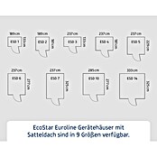 EcoStar Gerätehaus Euroline Trend ESD3 (Außenbreite inkl. Dachüberstand: 237 cm, Außentiefe inkl. Dachüberstand: 134 cm, Stahl, Anthrazitgrau, Einzeltür) | BAUHAUS