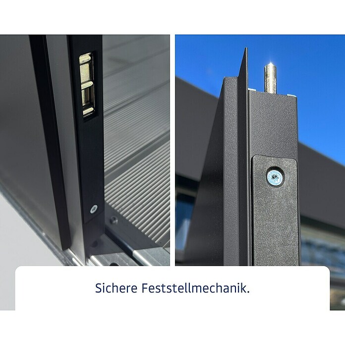 EcoStar Gerätehaus Euroline Trend EFD6 (Außenbreite inkl. Dachüberstand: 237 cm, Außentiefe inkl. Dachüberstand: 278 cm, Stahl, Anthrazitgrau, Doppeltür) | BAUHAUS
