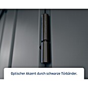 EcoStar Gerätehaus Euroline Trend EFD6 (Außenbreite inkl. Dachüberstand: 237 cm, Außentiefe inkl. Dachüberstand: 278 cm, Stahl, Anthrazitgrau, Doppeltür) | BAUHAUS