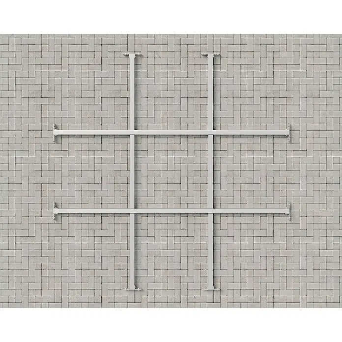 EcoStar Unterkonstruktion - B x L: 201 x 4 cm, Passend für: EcoStar Gerätehaus Euroline Trend ESD5, EFD5 & PD5 - Wandmontiertes, modulares Regalsystem aus Metall in Weiß, ideal für flexible Aufbewahrungslösungen und moderne Raumgestaltung.