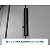 EcoStar Gerätehaus Euroline Trend ESD4 (Außenbreite inkl. Dachüberstand: 237 cm, Außentiefe inkl. Dachüberstand: 181 cm, Stahl, Graualuminium, Einzeltür) | BAUHAUS