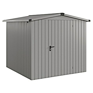 EcoStar Gerätehaus Euroline Trend ESD5 (Außenbreite inkl. Dachüberstand: 237 cm, Außentiefe inkl. Dachüberstand: 229 cm, Stahl, Graualuminium, Einzeltür)