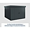 EcoStar Gerätehaus Euroline Trend EFD10 (Außenbreite inkl. Dachüberstand: 285 cm, Außentiefe inkl. Dachüberstand: 278 cm, Stahl, Anthrazitgrau, Doppeltür) | BAUHAUS