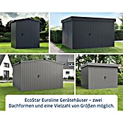 EcoStar Gerätehaus Euroline Trend EFD10 (Außenbreite inkl. Dachüberstand: 285 cm, Außentiefe inkl. Dachüberstand: 278 cm, Stahl, Anthrazitgrau, Einzeltür) | BAUHAUS