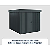 EcoStar Gerätehaus Euroline Trend EFD6 (Außenbreite inkl. Dachüberstand: 237 cm, Außentiefe inkl. Dachüberstand: 278 cm, Stahl, Anthrazitgrau, Doppeltür) | BAUHAUS