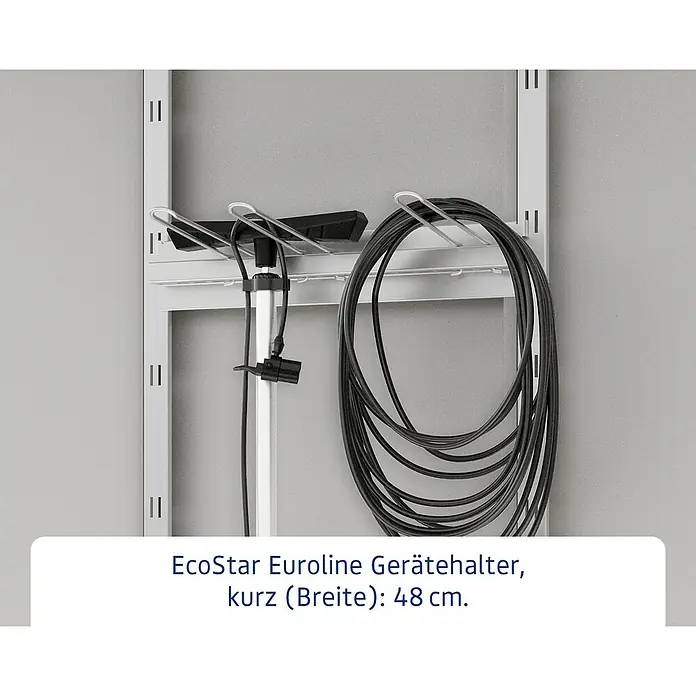 EcoStar Gerätehalter - L x B x H: 80 x 47 x 5 cm - EcoStar Euroline Gerätehalter, kurz (Breite): 48 cm. Praktische Aufbewahrungslösung für Geräte und Zubehör an der Wand.