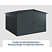 EcoStar Gerätehaus Euroline Trend ESD 14 (Außenbreite inkl. Dachüberstand: 333 cm, Außentiefe inkl. Dachüberstand: 325 cm, Stahl, Anthrazitgrau, Doppeltür) | BAUHAUS