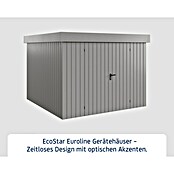 EcoStar Gerätehaus Euroline Trend EFD10 (Außenbreite inkl. Dachüberstand: 285 cm, Außentiefe inkl. Dachüberstand: 278 cm, Stahl, Graualuminium, Doppeltür) | BAUHAUS