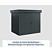 EcoStar Gerätehaus Euroline Trend EFD4 (Außenbreite inkl. Dachüberstand: 237 cm, Außentiefe inkl. Dachüberstand: 181 cm, Stahl, Anthrazitgrau, Doppeltür) | BAUHAUS