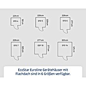 EcoStar Gerätehaus Euroline Trend EFD10 (Außenbreite inkl. Dachüberstand: 285 cm, Außentiefe inkl. Dachüberstand: 278 cm, Stahl, Anthrazitgrau, Einzeltür) | BAUHAUS