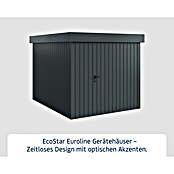 EcoStar Gerätehaus Euroline Trend EFD6 (Außenbreite inkl. Dachüberstand: 237 cm, Außentiefe inkl. Dachüberstand: 278 cm, Stahl, Anthrazitgrau, Einzeltür) | BAUHAUS