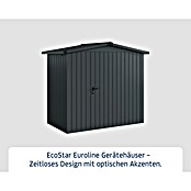 EcoStar Gerätehaus Euroline Trend ESD3 (Außenbreite inkl. Dachüberstand: 237 cm, Außentiefe inkl. Dachüberstand: 134 cm, Stahl, Anthrazitgrau, Einzeltür) | BAUHAUS