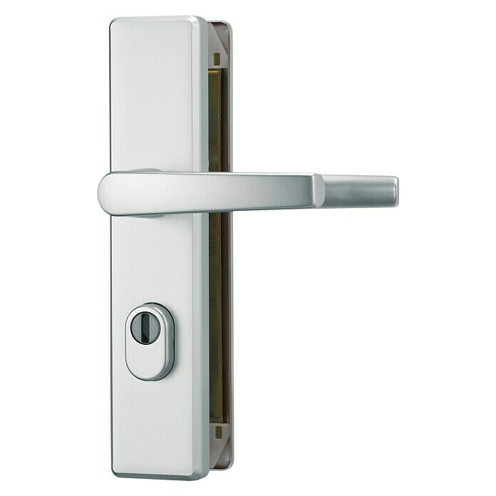 Abus Herraje de protección (Puerta de entrada del apartamento, Aluminio, Grosor de puerta: 37 - 47 mm, Botón exterior, manilla interior)