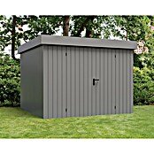 EcoStar Gerätehaus Euroline Trend EFD10 (Außenbreite inkl. Dachüberstand: 285 cm, Außentiefe inkl. Dachüberstand: 278 cm, Stahl, Graualuminium, Doppeltür) | BAUHAUS