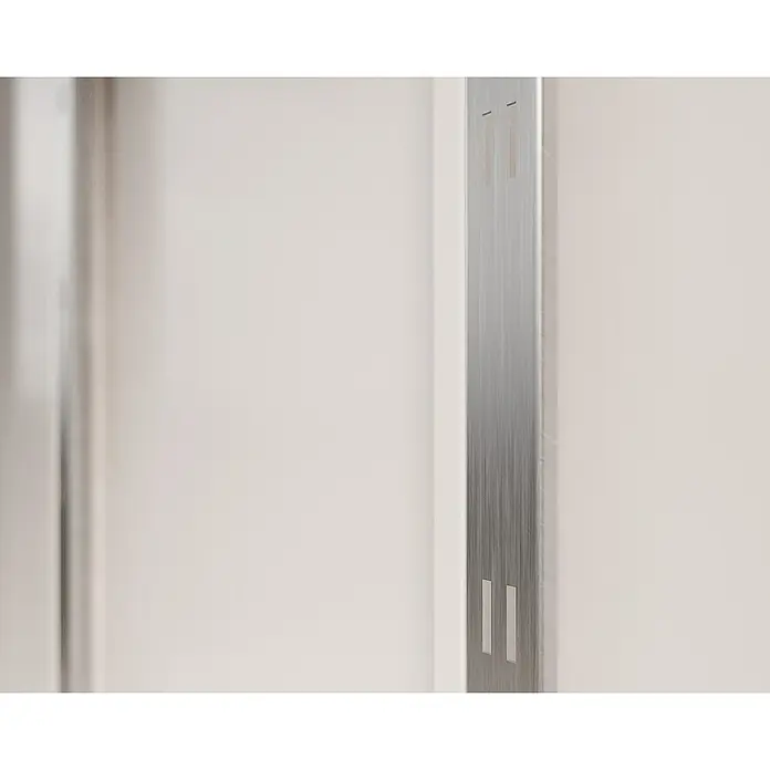 EcoStar Regalleiste - Passend für: EcoStar Gerätehaus Euroline Trend - Detailaufnahme eines modernen Aluminiumprofils mit vertikalen Linien, ideal für minimalistische Inneneinrichtung und architektonische Akzente.