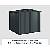 EcoStar Gerätehaus Euroline Trend ESD5 (Außenbreite inkl. Dachüberstand: 237 cm, Außentiefe inkl. Dachüberstand: 229 cm, Stahl, Anthrazitgrau, Doppeltür) | BAUHAUS