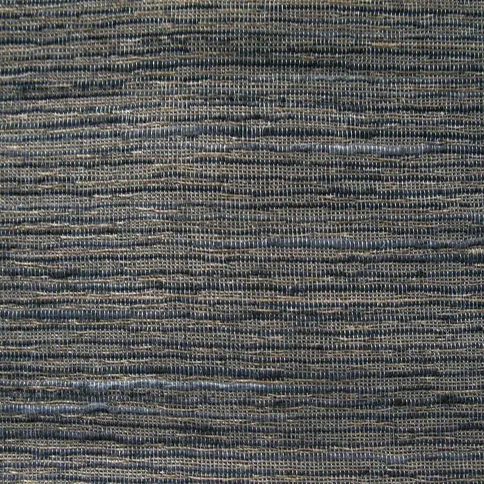 Elbersdrucke Verdunkelungsvorhang Midnight - 140 x 255 cm, 100 % Polyester, Grau - Nahaufnahme eines gewebten Teppichs mit horizontalen und vertikalen Fäden in Grau- und Brauntönen, ideal für Textur- und Hintergrunddesign.