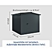 EcoStar Gerätehaus Euroline Trend ESD5 (Außenbreite inkl. Dachüberstand: 237 cm, Außentiefe inkl. Dachüberstand: 229 cm, Stahl, Anthrazitgrau, Einzeltür) | BAUHAUS