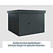 EcoStar Gerätehaus Euroline Trend EFD10 (Außenbreite inkl. Dachüberstand: 285 cm, Außentiefe inkl. Dachüberstand: 278 cm, Stahl, Anthrazitgrau, Einzeltür) | BAUHAUS