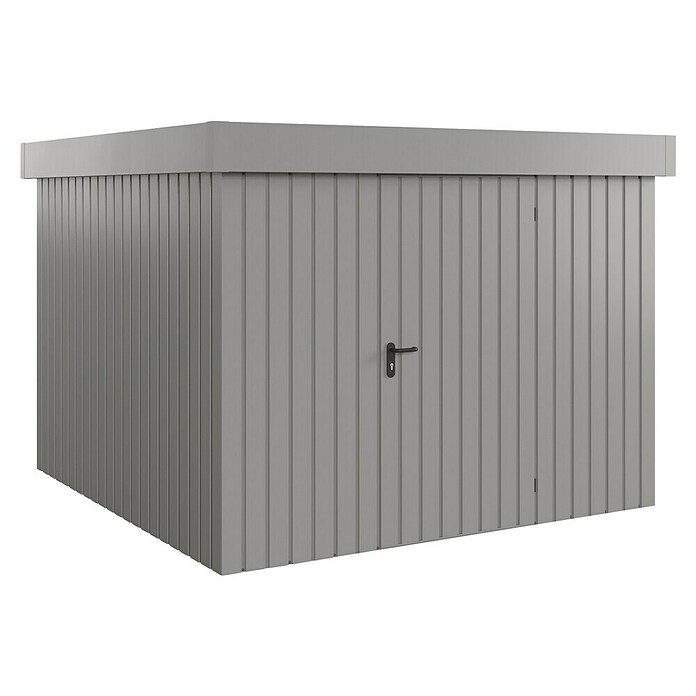 EcoStar Gerätehaus Euroline Trend EFD10 (Außenbreite inkl. Dachüberstand: 285 cm, Außentiefe inkl. Dachüberstand: 278 cm, Stahl, Graualuminium, Einzeltür) | BAUHAUS