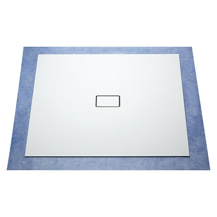 Camargue Duschelement Flat (100 x 90 cm, Mineralwerkstoff, Ablauf: Waagerecht, Weiß)