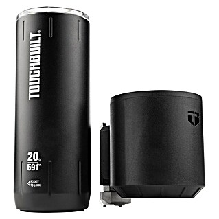ToughBuilt StackTech Portavaso con vaso térmico (591 ml, Acero inoxidable, Negro)