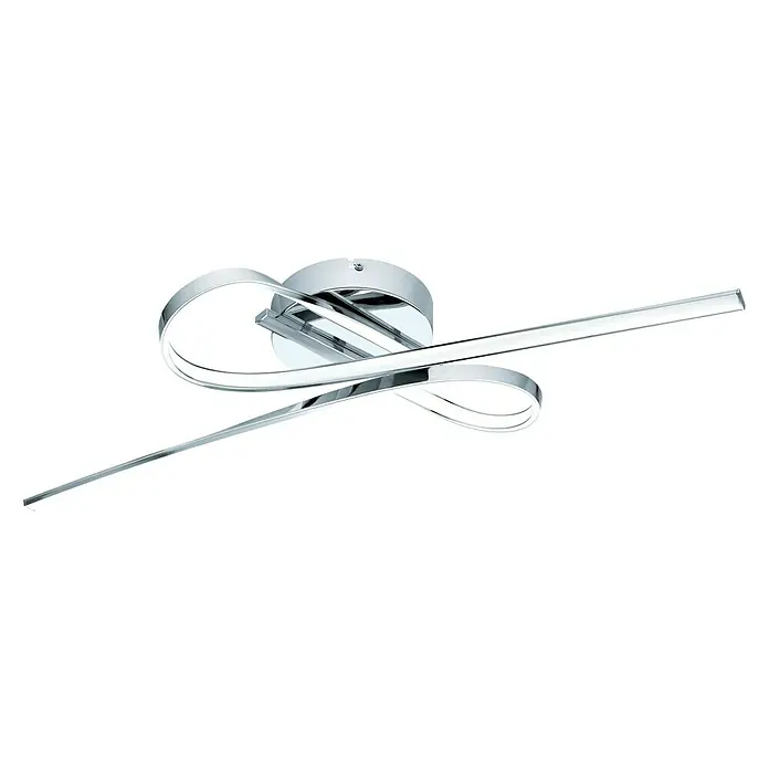 Eglo Selvina LED-Deckenleuchte - 20 W, L x B x H: 70 x 42 x 15 cm, Chrom, Weiß, Warmweiß - Moderne Chrom-Deckenleuchte mit geschwungenen Linien, ein stilvolles Designelement für jeden Raum.