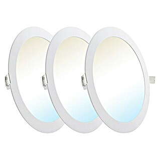 Tween Light Pack downlights LED (20 W, Ø x Al: 22 x 1,8 cm, Blanco, Blanco cálido, 3 ud.)