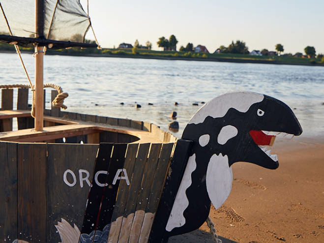 Kopf vom DIY Piratenschiff mit dem Namen ORCA