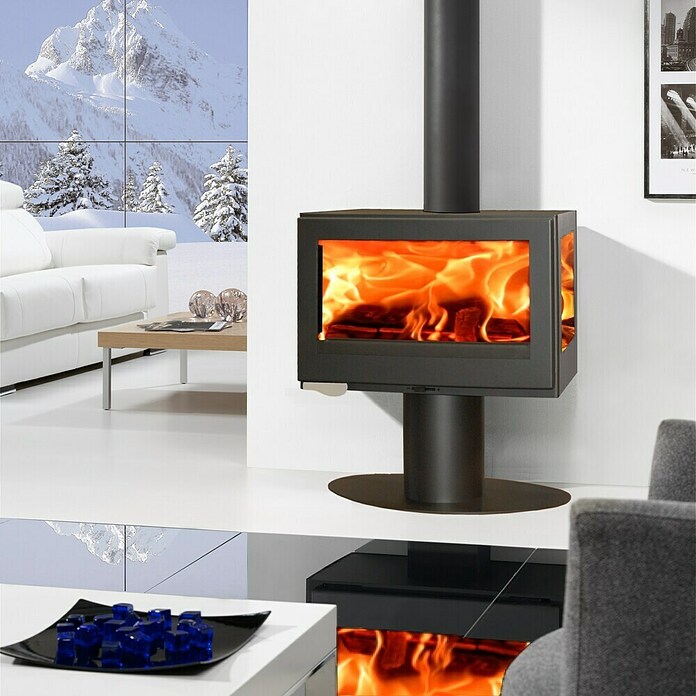 Panadero Kaminofen Mistral Trivision (7,2 kW, Raumheizvermögen: 250 m³, Gussgrau)