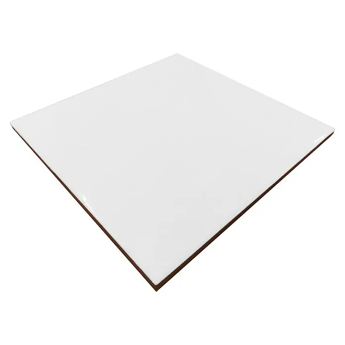 Revestimiento de pared Blanco brillo - 20 x 20 cm, Blanco, Brillante - Baldosa de cerámica blanca con acabado brillante, ideal para baños y cocinas, presenta un diseño moderno y limpio.