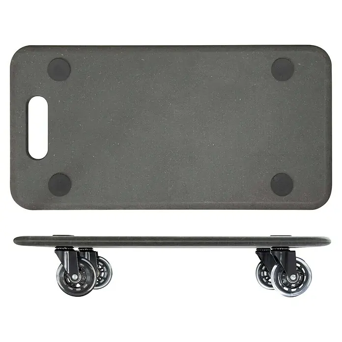 Wagner System Base con ruedas MM 1611 - L x An x Al: 59 x 29 x 11 cm, Capacidad de carga: 250 kg, Madera - Imagen de un carro para muebles con cuatro ruedas y un orificio para el asa, hecho de plástico. Ideal para mover objetos pesados.